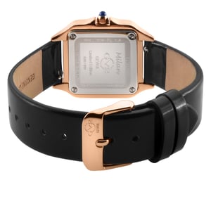 GV2 Milan Women's Silver Dial Black Leather strap watch