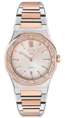 GV2 Palmanova Women's Silver Dial two tone rose gold watch