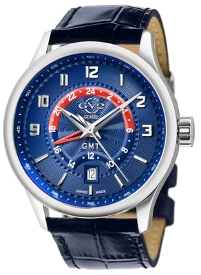 GV2 Men's Giromondo Blue Dial Blue Calfskin Leather Watch