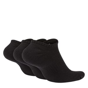 Men's Nike 3 Pack Cushioned No Show Socks in Black/White