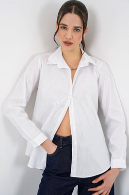 Oversized gestreepte blouse met knopen
