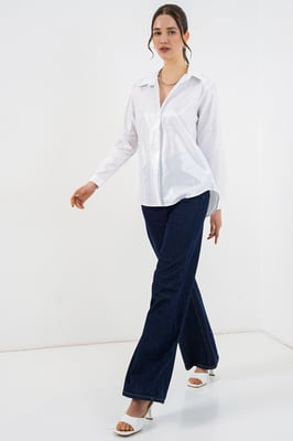Oversized gestreepte blouse met knopen