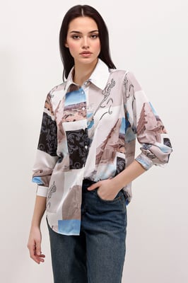 Satin Lange Mouwen Overhemd met Knoopsluiting