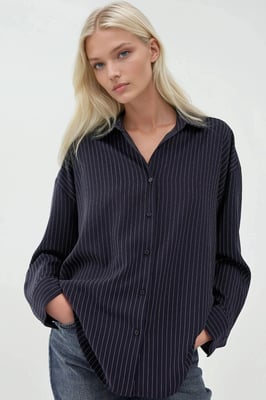 Oversized Randig Skjorta