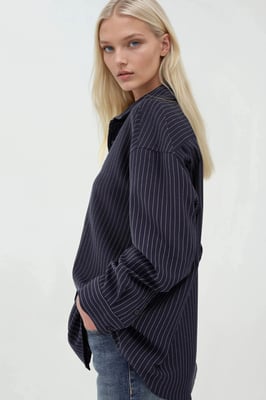 Oversized Randig Skjorta