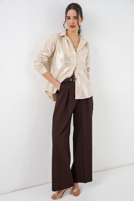 Oversized gestreepte blouse met knopen