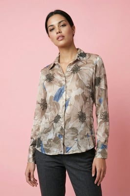 Bloemenprint Overhemd met Knopen