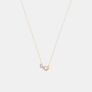 Double Stitched Hearts Pendant Necklace