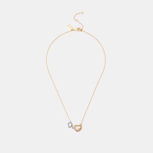 Double Stitched Hearts Pendant Necklace