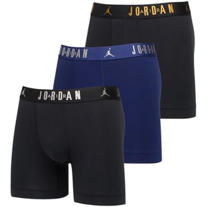 Nike's Mens Jordan Flight Cotton Stretch Boxers Brief 3 Pack Black Blue
