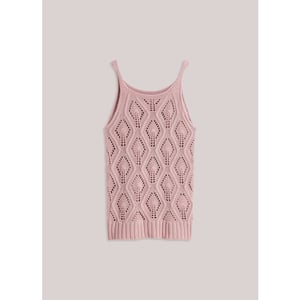 Summum 7s8009-70020 523 sleeveless top fancy cotton ajour knit rosequartz