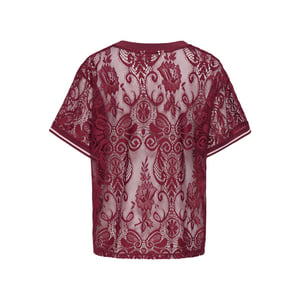 Only onljules s/s v-neck lace top wvn ex 15383405 tibetan red