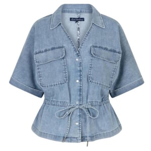 Red Button Drew drawstring denim light stone