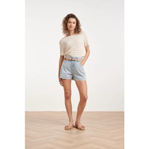 Smashed Lemon Korte broek met riem en hoge taille |