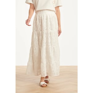 Smashed Lemon Maxi rok met abstracte structuur en elastische taille |