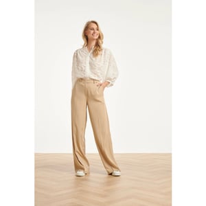 Smashed Lemon Structuur blouse met knoopsluiting en 3/4 mouwen |
