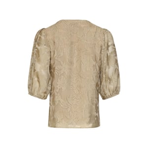 Smashed Lemon Top met jacquard bloemenprint en v-hals |