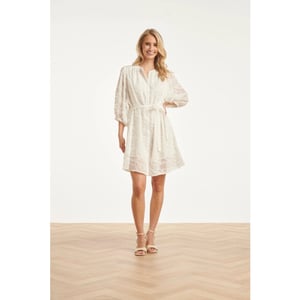 Smashed Lemon Jurk met abstracte structuurstof |
