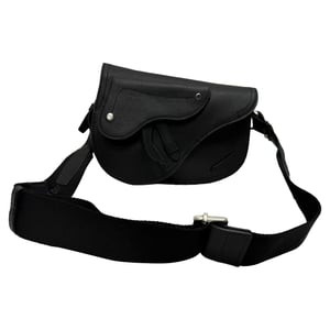 Dior Saddle Messenger Pouch in Black Grained Calfskin Leather