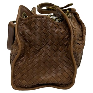 Bottega Veneta Intrecciato schoudertas van bruin leer