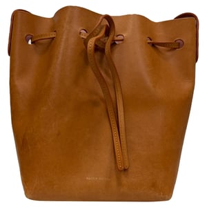 Mansur Gavriel Mini Bucket Bag in Brown Leather