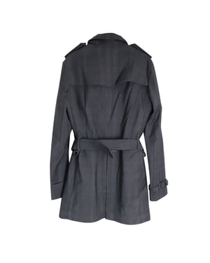Burberry Double-Breasted Coat in Grey Cotton
