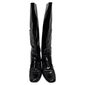 Saint Laurent Babies 40 Knee High Boots in Black Patent Leather