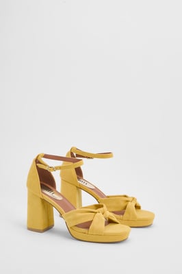 Faith: Amara Faux Suede Open Toe High Block Heeled Sandals