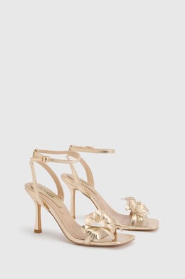 Primrose Faux Leather Corsage High Stiletto Heeled Sandals