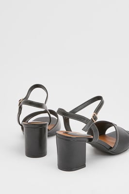 Good For The Sole: Keely Block Heel Faux Leather Ankle Strap Sandals