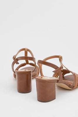 Good For The Sole: Bethany Strappy Faux Leather Block Heel Sandals