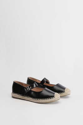 Maxine Faux Leather Mary Jane Espadrille Flats