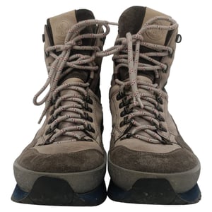 Moncler Lace-Up Hiking Boots in Brown Leather and Suede