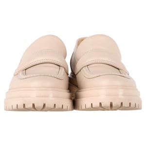 Gianvito Rossi Platform Loafers in Nude Leather