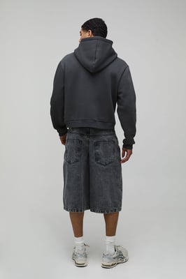 Longline Acid Wash Denim Jorts