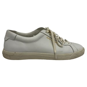 Saint Laurent Andy Low-Top Sneakers in White Calf Leather