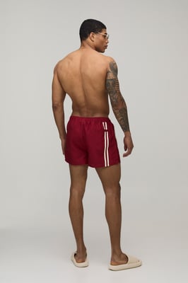 Embroidered Stripe Super Short Swim Short