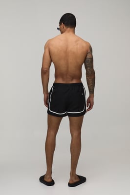 Super Short Panelled Man Embroidered Swim Short