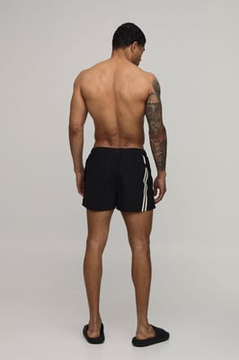 Embroidered Stripe Super Short Swim Short