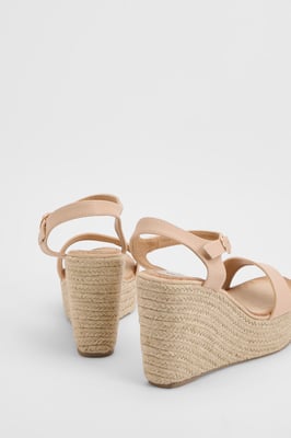 Faith: Remie Open Toe High Espadrille Wedge Sandals