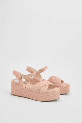 Faith: Olivia Open Toe Platform Espadrille Wedge Sandals
