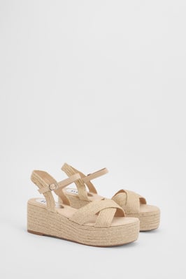 Faith: Olivia Open Toe Platform Espadrille Wedge Sandals