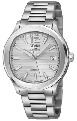 Gevril Men's Stuyvesant 316L Stainless Steel Case, Cool Gray Dial, 316L Stainless Steel Bracelet Watch.