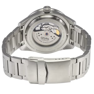 Gevril Men's Mariner Row Automatic, SS Case, Blue Bezel, Blue Dial, 316L Stainless Steel Satin Bracelet Watch