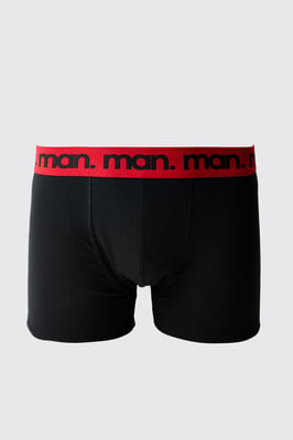5 Pack Black With Multi Waistband Man. Boxers