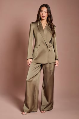 Satin Double Breasted Blazer