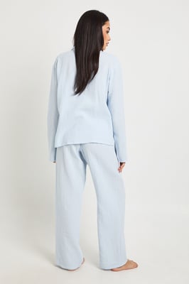 Muslin Long Sleeve Shirt & Trouser Pyjama Set