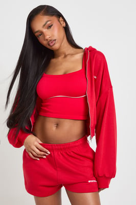 Sports Club Embroidered Zip Though Hoodie