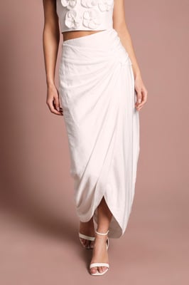 Twist Detail Wrap Wedding Midi Skirt Co Ord