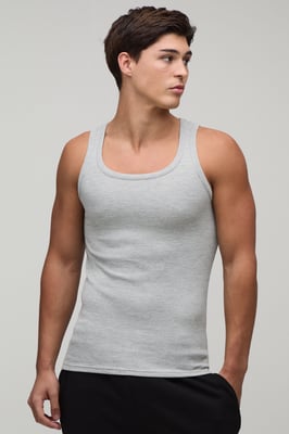 Basic Muscle Fit Waffle Vest